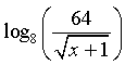 log_8(64/sqrt{x+1})