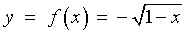 y = f(x) = -sqrt{1-x}