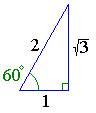 [30:60:90 triangle with sides 1, sqrt{3}, 2]