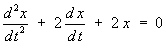 x" + 2x' + 2x = 0 