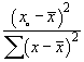 (xo-xBar)^2 / Sum(x-xBar)^2