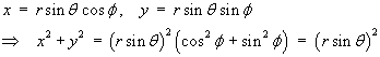 x^2 + y^2 = (r sin theta)^2