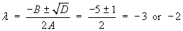 lambda = -2 or -3