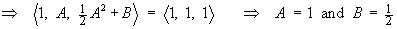 A = 1  and  B = 1/2