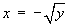 x = -sqrt(y)
