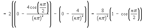 a_n = 8(1 - cos(n pi/2)) / (n pi)^2