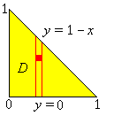 [triangular region of integration  D]