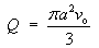 Q = pi a^2 v0 / 3