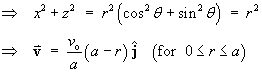 v = v0 / a (a - r) j^