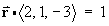 r dot < 2, 1, -3 > = 1