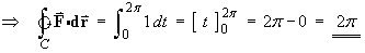 Line integral  =  2 pi