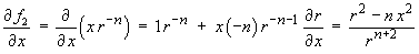 df2/dx  =  (r^2 - n*x^2)/r^(n+2)