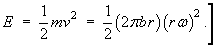 K.E. = (1/2) m v^2