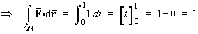 line integral(OG) = 1