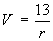 V = 13/r