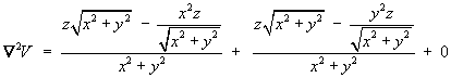   =  (zr - x^2 z/r)/r^2 + (zr - y^2 z/r)/r^2 + 0
         where r = sqrt{x^2 + y^2}