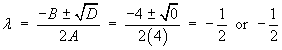 lambda = -1/2 or -1/2