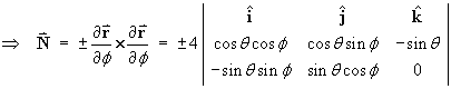 N = ± dr/d_theta cross dr/d_phi