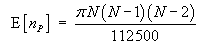 E[nP] = pi*N*(N-1)*(N-2)/112500
