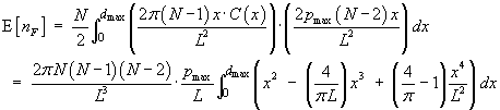 [Integral expression for E[nF], 
    incorporating C(x) ]