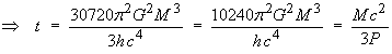 t  =  M c^2 / (3P)