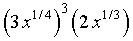 (3x^(1/4))^3 (2x^(1/3))