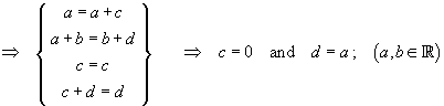 leads to  c = 0  and  d = a