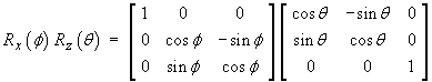 Rx(phi) Rz(theta) = ...