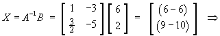 X  =  (invA) B