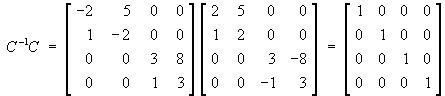 C^(-1) C = I