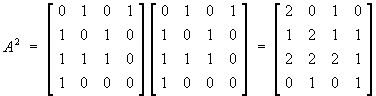 Verifying  2-path matrix = A^2