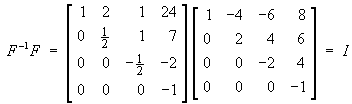 F F(inverse) = I