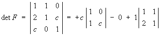det F = ...