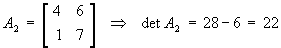 det A2 = 22