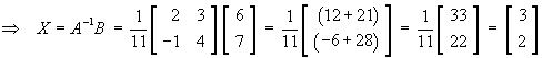 X = (invA)B