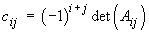 (-1)^(i+j) det(A_ij)
