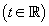 t = any real number