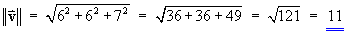 ||v|| = 11