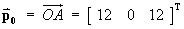 p0 = OA = [ 12 0 12 ]T