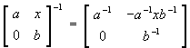 [inverse of a upper triangular 2x2 matrix]
