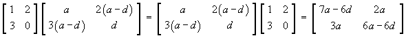 AB = BA = [7a-6d 2a ; 3a 6a-6d ]