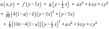 u(x,y)  =  (y-5x) + 0 + x^2