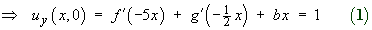 f'(-5x) + g'(-x/2) + bx = 1   Equation 1
