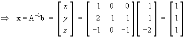 x = A^(-1) b