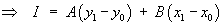 I = A (y1-y0)  +  B (x1-x0)