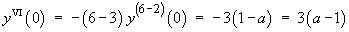 y^6(0) = 3(a-1)