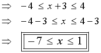 -7 <= x <= +1