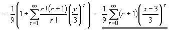 ... = (1/9)*Sum{(r+1)*((x-3)/3)^r}