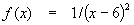 f(x) = 1 / (x-6)^2