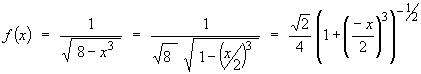 f(x) = sqrt{2}/4 * (1 + (-x/2)^3)^(-1/2)